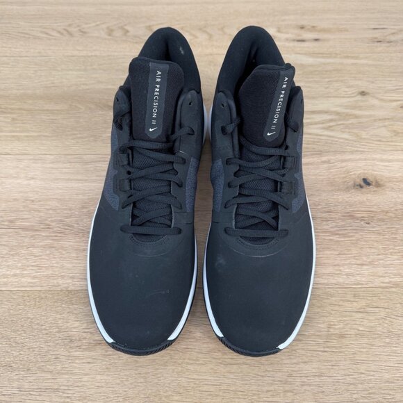 Nike Mens Air Precision II Basketball Shoe Size 10.5 Black White High Top AQ3521 - Picture 3 of 13